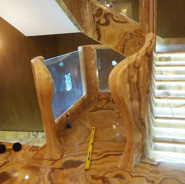 TC Marmi SRLS - Stone Decor Europe S.L - Carrara Italy  - twisted staircase massive onyx